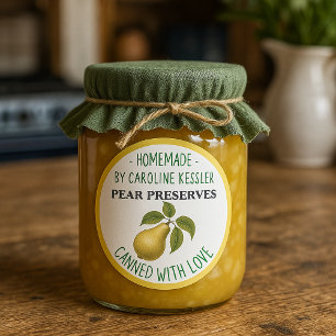 Etiqueta de hoja para conservas caseras de pera