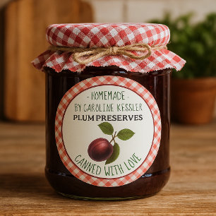 Etiqueta de hoja para conservas de ciruela caseras