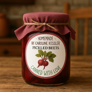 Etiqueta de hoja para remolachas en vinagre casera