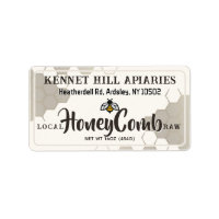 Etiqueta de Honeycomb & Cute Bee Raw Honeycomb Mar