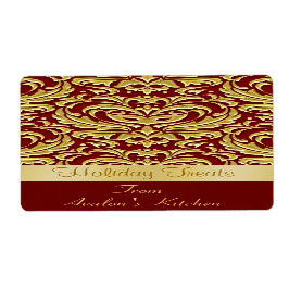 Etiqueta de hormigón de la cocina de los damascos