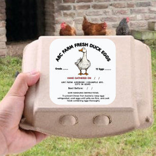 Etiqueta de huevo de pato de Indiana fda