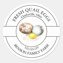 Etiqueta de huevos de codorniz frescos