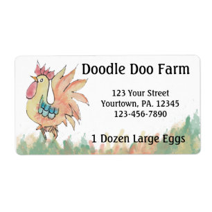 Etiqueta de huevos de Personalizado de gallo