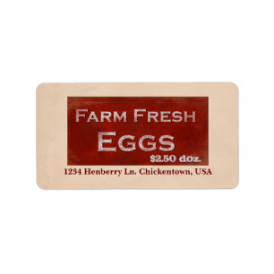 Etiqueta de huevos frescos de granja