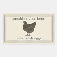Etiqueta de huevos frescos de granja Gallina vinta