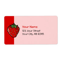 Etiqueta de icono de fresa