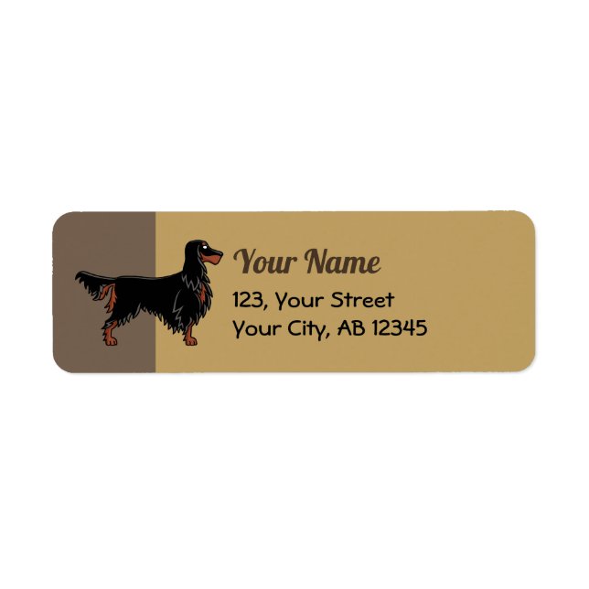 Etiqueta de icono de Gordon Setter (Frente)