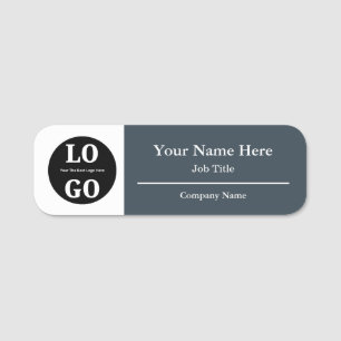 Etiqueta de identificación de la empresa con logot