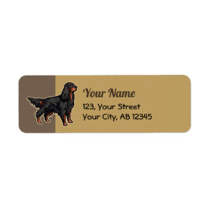 Etiqueta de Ilustracion de Gordon Setter