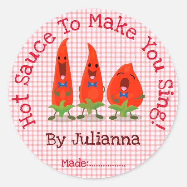 Etiqueta de ilustracion de pimienta picante (Anverso)