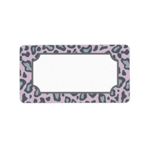 Etiqueta de impresión de leopardo de Lavender