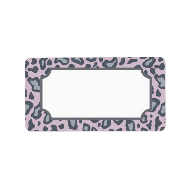 Etiqueta de impresión de leopardo de Lavender (Frente)