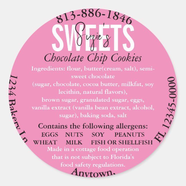 Etiqueta de ingrediente de la ley de cabaña estata (Anverso)