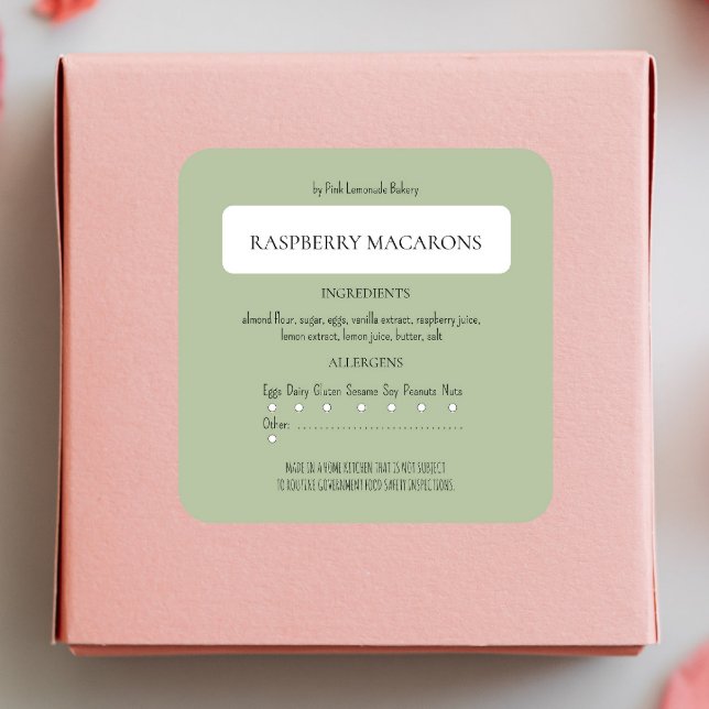 Etiqueta de Ingrediente de Panadería y Alergen de  (Subido por el creador)