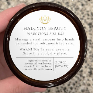 Etiqueta de ingrediente de producto de belleza neg