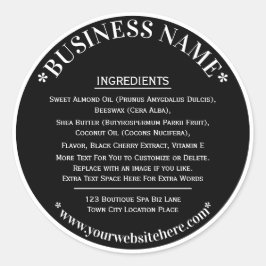 Etiqueta de ingredientes blanco negro