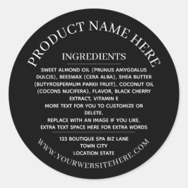 Etiqueta de ingredientes blanco simple negro