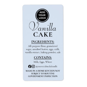 Etiqueta de Ingredientes de Cottage de Torta de Va