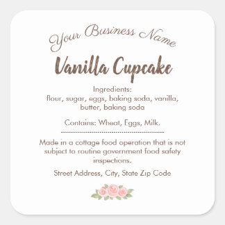 Etiqueta de Ingredientes de Cupcake de Vainilla Wh