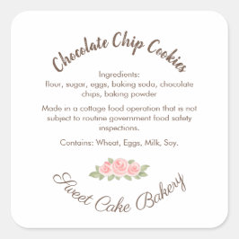 Etiqueta de Ingredientes de Galleta de Chocolate W
