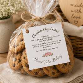 Etiqueta de Ingredientes de Galleta de Chocolate W
