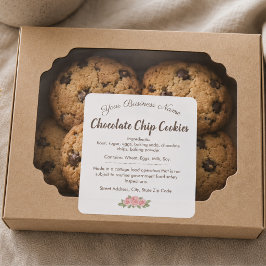 Etiqueta de Ingredientes de Galleta de Chocolate W