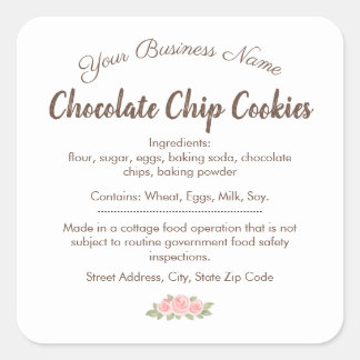 Etiqueta de Ingredientes de Galleta de Chocolate W