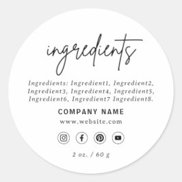 Etiqueta de ingredientes de medios sociales de emp
