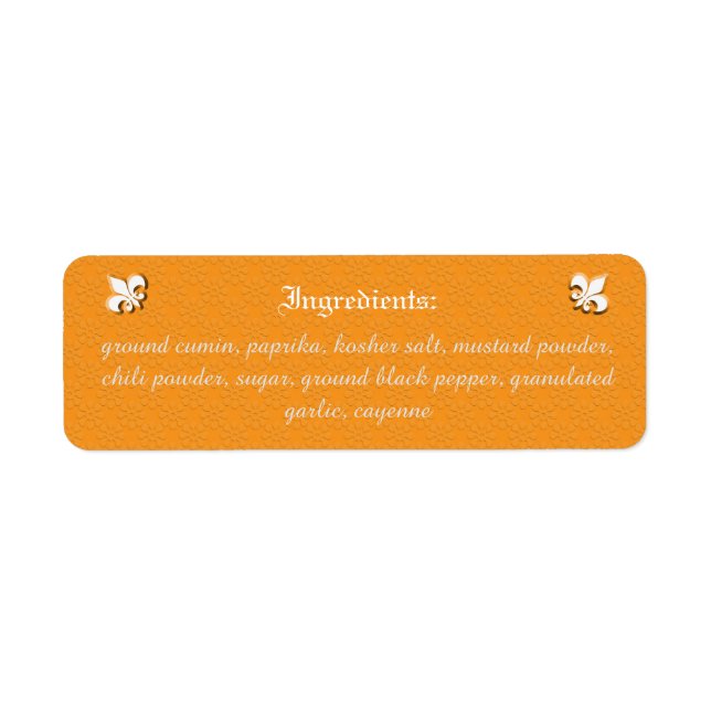 Etiqueta de ingredientes de proveedores del mercad (Frente)