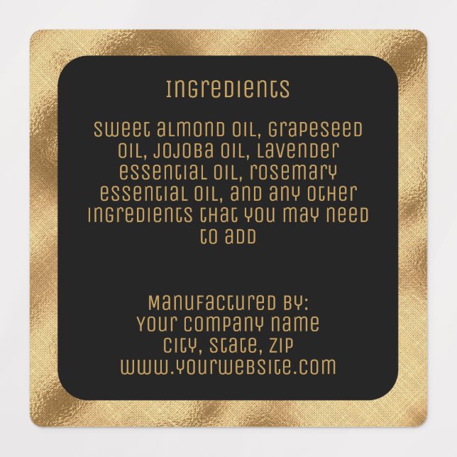 etiqueta de ingredientes impermeables - cuadrado d (Diseño 3)