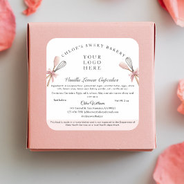 Etiqueta de ingredientes para panadería de utensil