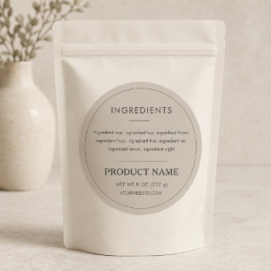 Etiqueta de Ingredientes para Productos de Pequeña