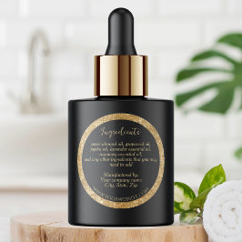 Etiqueta de ingredientes Purpurinas de lujo negro