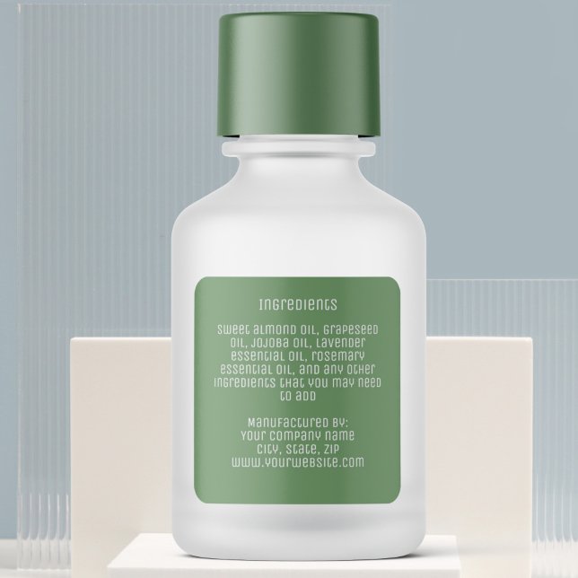 Etiqueta de ingredientes verdes modernos y minimal (Subido por el creador)