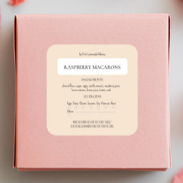 Etiqueta de ingredientes y alergénicos de Beige