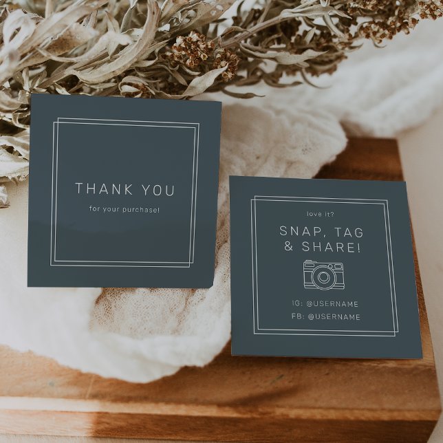 Etiqueta de instantánea de agradecimiento de Avery (AVERY Dark Navy Blue Snap Tag Share Thank You)
