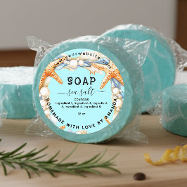 Etiqueta de jabón acuático casero de sal marina