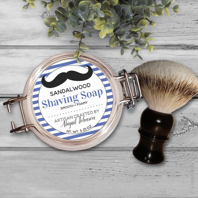 Etiqueta de jabón artesanal azul y blanco (Subido por el creador)