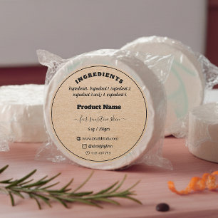 Etiqueta de jabón artesanal de ingrediente de pape