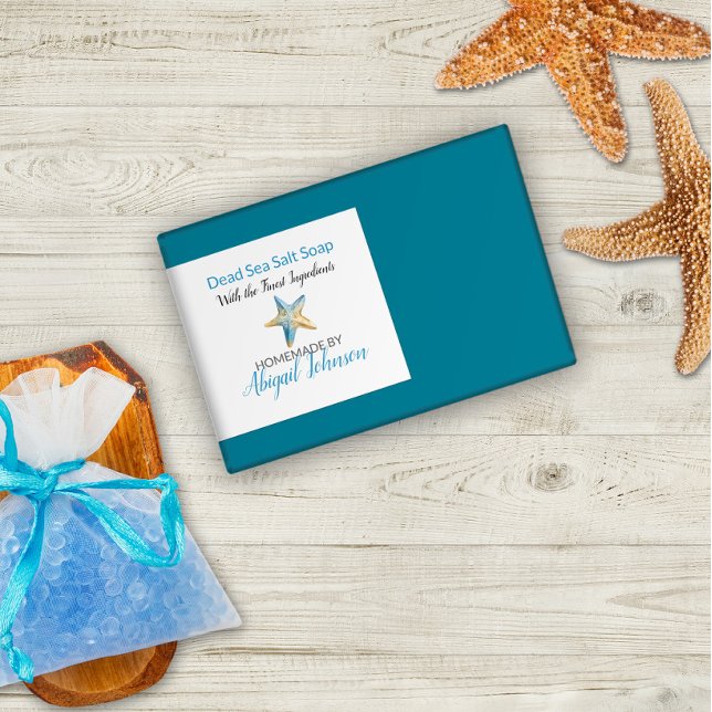 Etiqueta de jabón artesanal de marfil azul marfil (Subido por el creador)