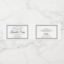Etiqueta de jabón blanco y negro
