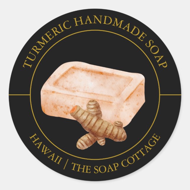 Etiqueta de jabón cúrmico (Anverso)