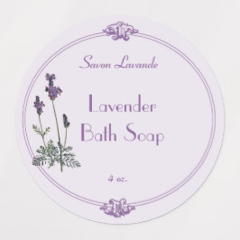 Etiqueta de jabón de baño de lavanda impermeable