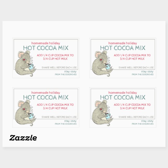 Etiqueta de jabón de cacao caliente de vacaciones  (Hoja)