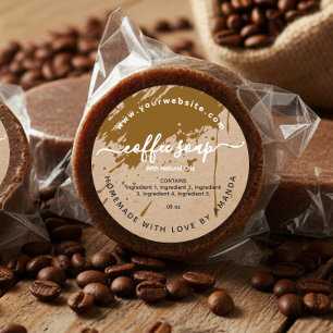 etiqueta de jabón de café casero de kraft