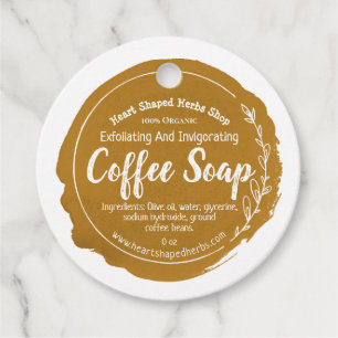 Etiqueta de jabón de café de personalizable Hecha 