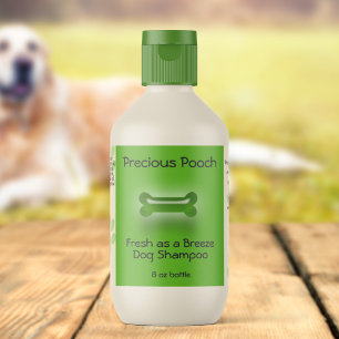 Etiqueta de jabón de champú de perro (verde)
