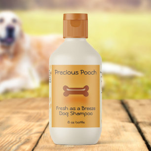 Etiqueta de jabón de champú para perros (naranja)