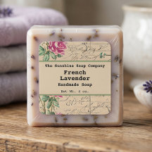 Etiqueta de jabón de cosméticos vintage Shabby Chi